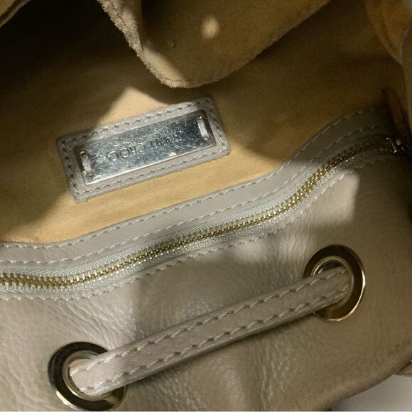 Jimmy Choo [Authentic] Ryad Sandy Brown Leather Flip Lock Crossbody Bag - Picture 10 of 16